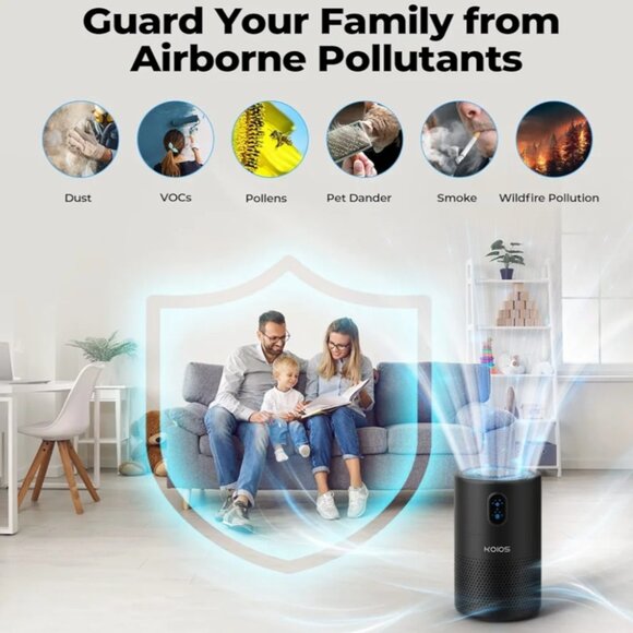 KOIOS Air Purifier For Home Large Bedroom Black - Picture 11 of 12